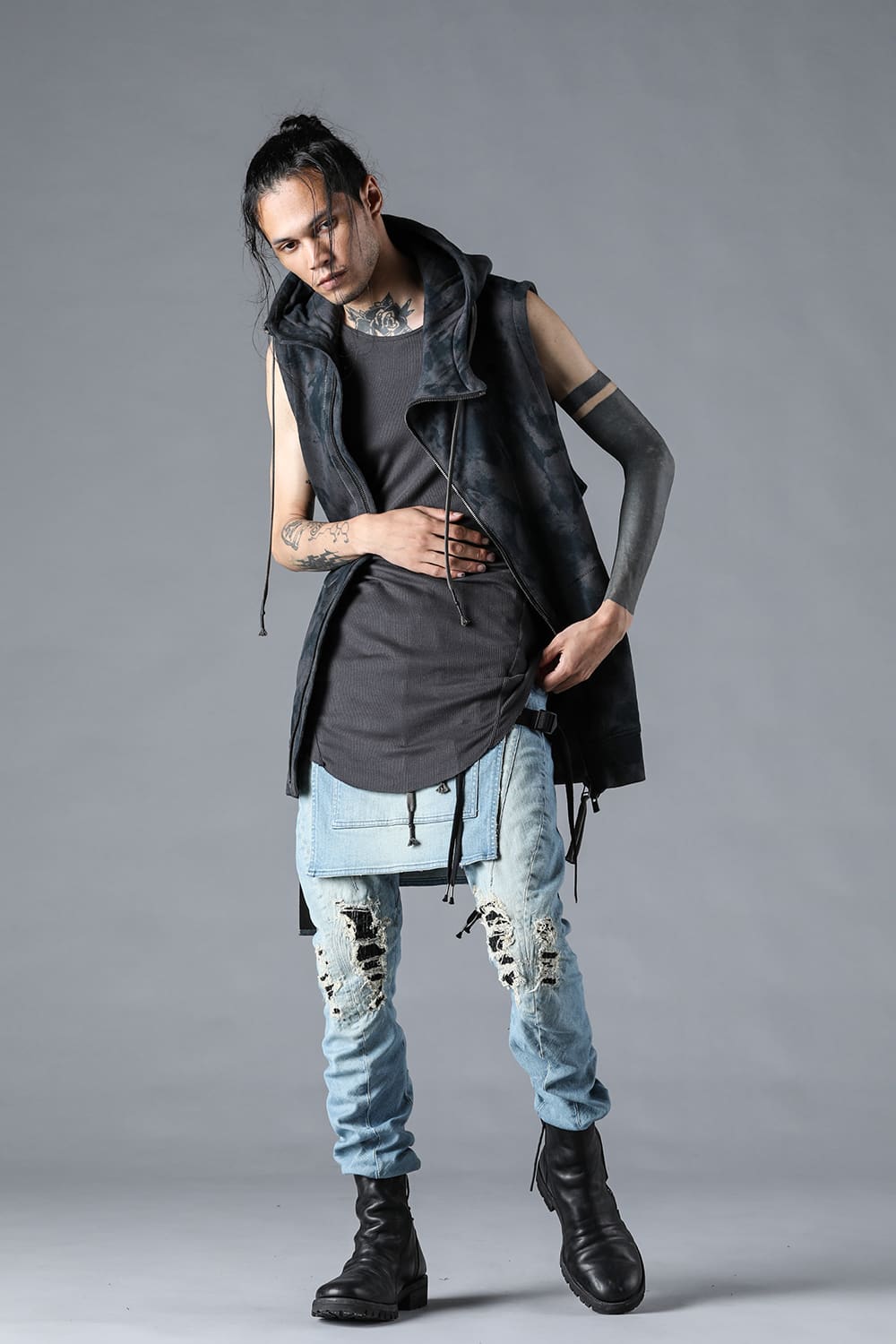 Untwisted Fleece-Line Coate Hooded Vest