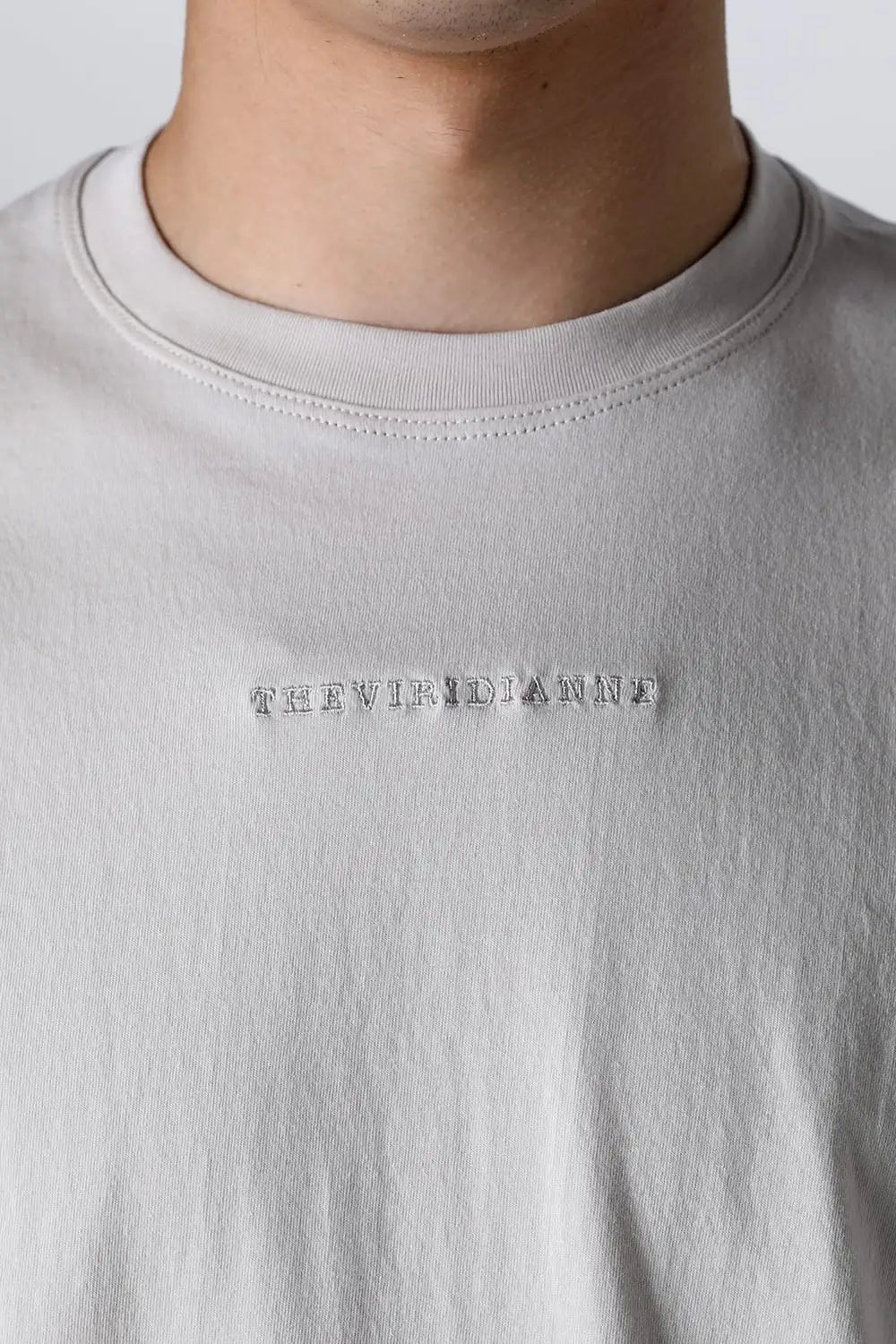 Cotton Jersey Embroidered S/S Tee L.Gray