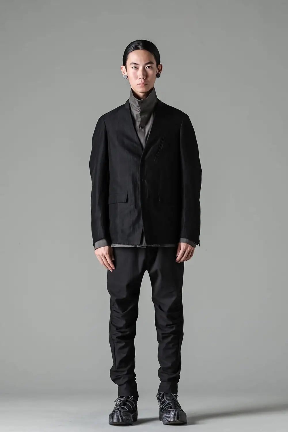 ジャケット コットン リネン ストライプ