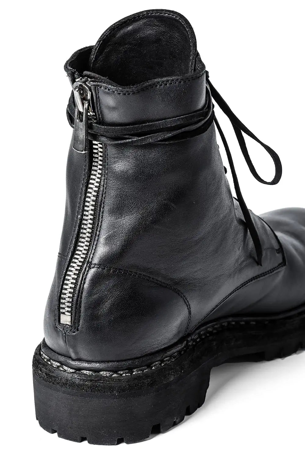 Norwegian welted Vibram-sole Back Zip Race Up Boots Horse Full Grain - 795BZV_N