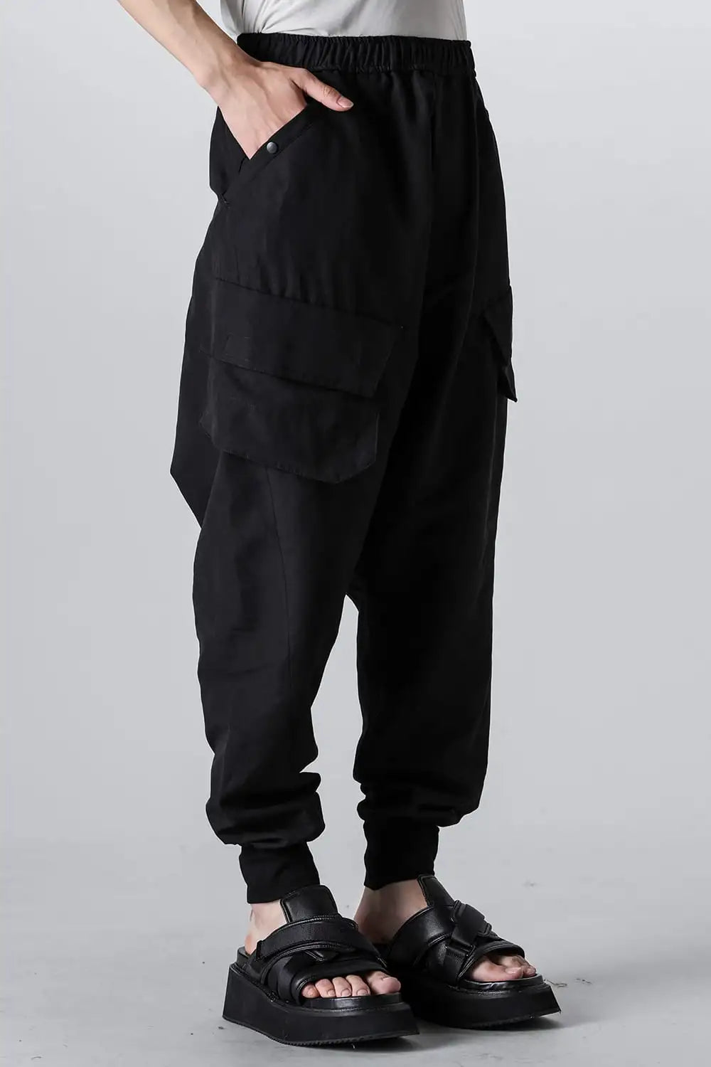 Cotton / Linen Poplin Cargo Crotch Pants