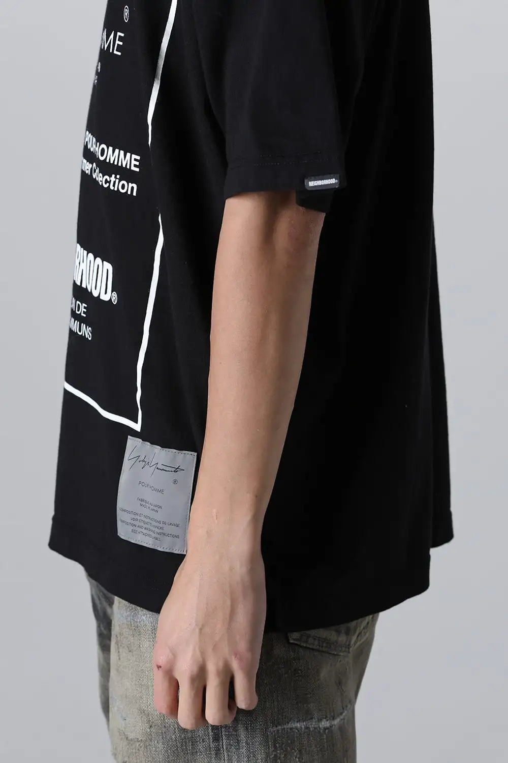 NEIGHBORHOOD x Yohji Yamamoto Print Short Sleeve T-Shirt Black