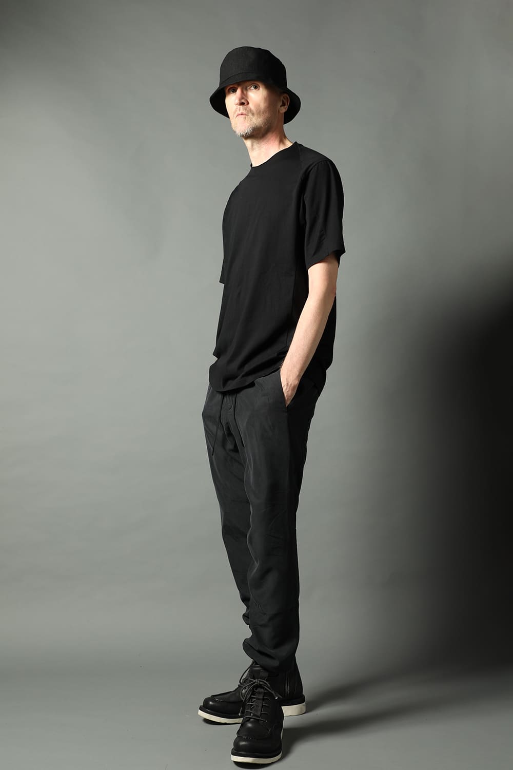 Jogger pants rayon/polyester poplin  Black