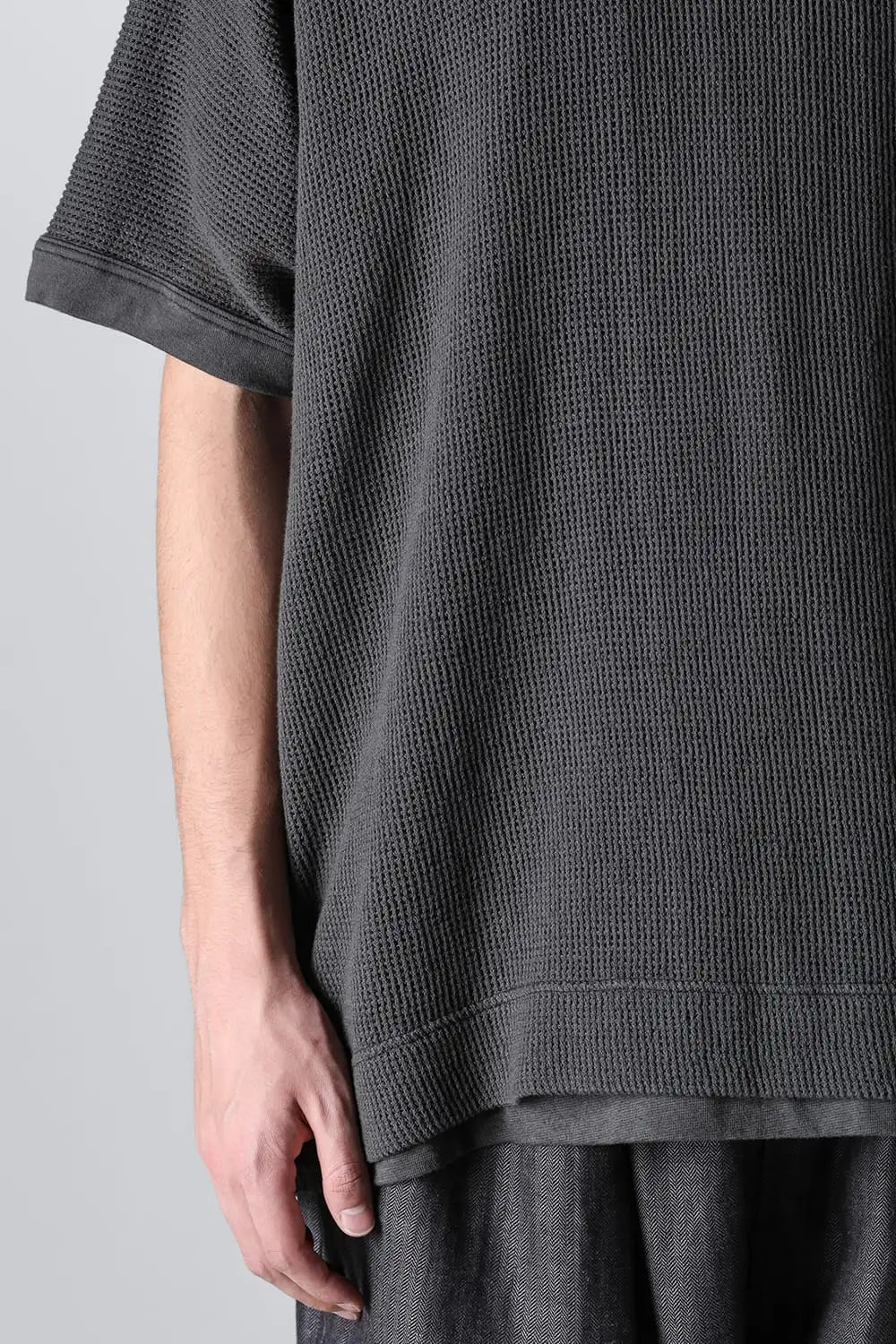 BACIC MESH TEE Cotton Mesh BLACK