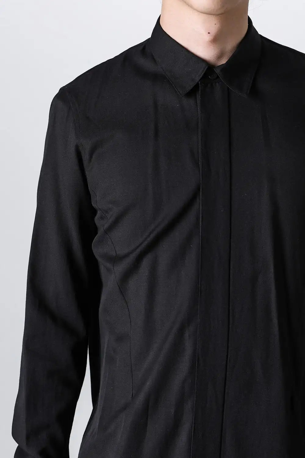 Rayon / Cotton Cloth Regular Collar Long Shirt