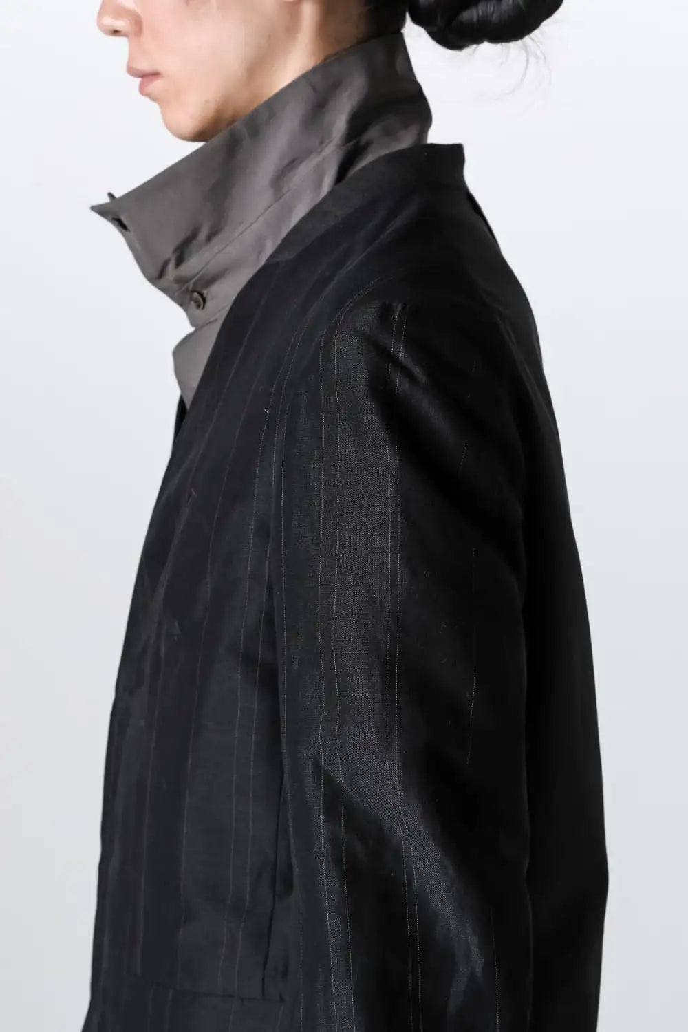 ジャケット コットン リネン ストライプ