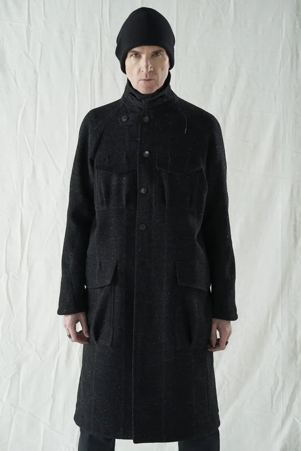 ハイネック コート シェットランド ウール