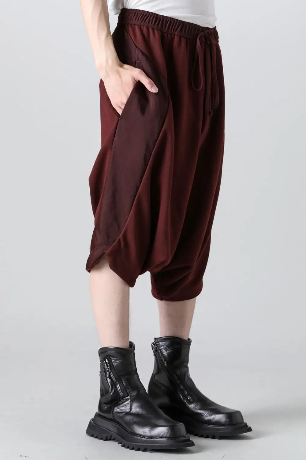 Cotton Sweat Sarouel Short Pants Blood