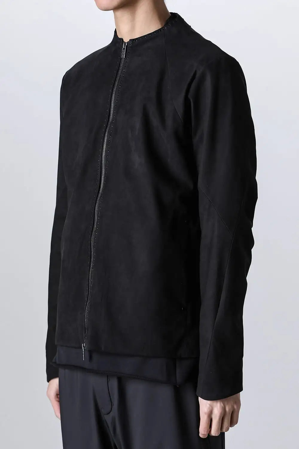 Jacket soft nubuck cow leather Black