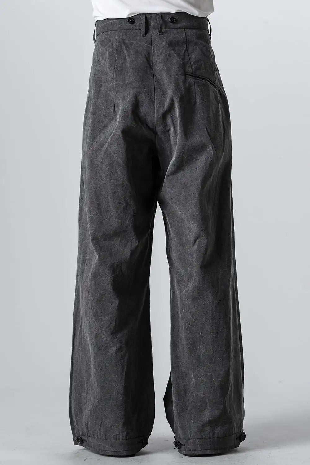 Side Tucked Wide Straight Trousers Sumi Black