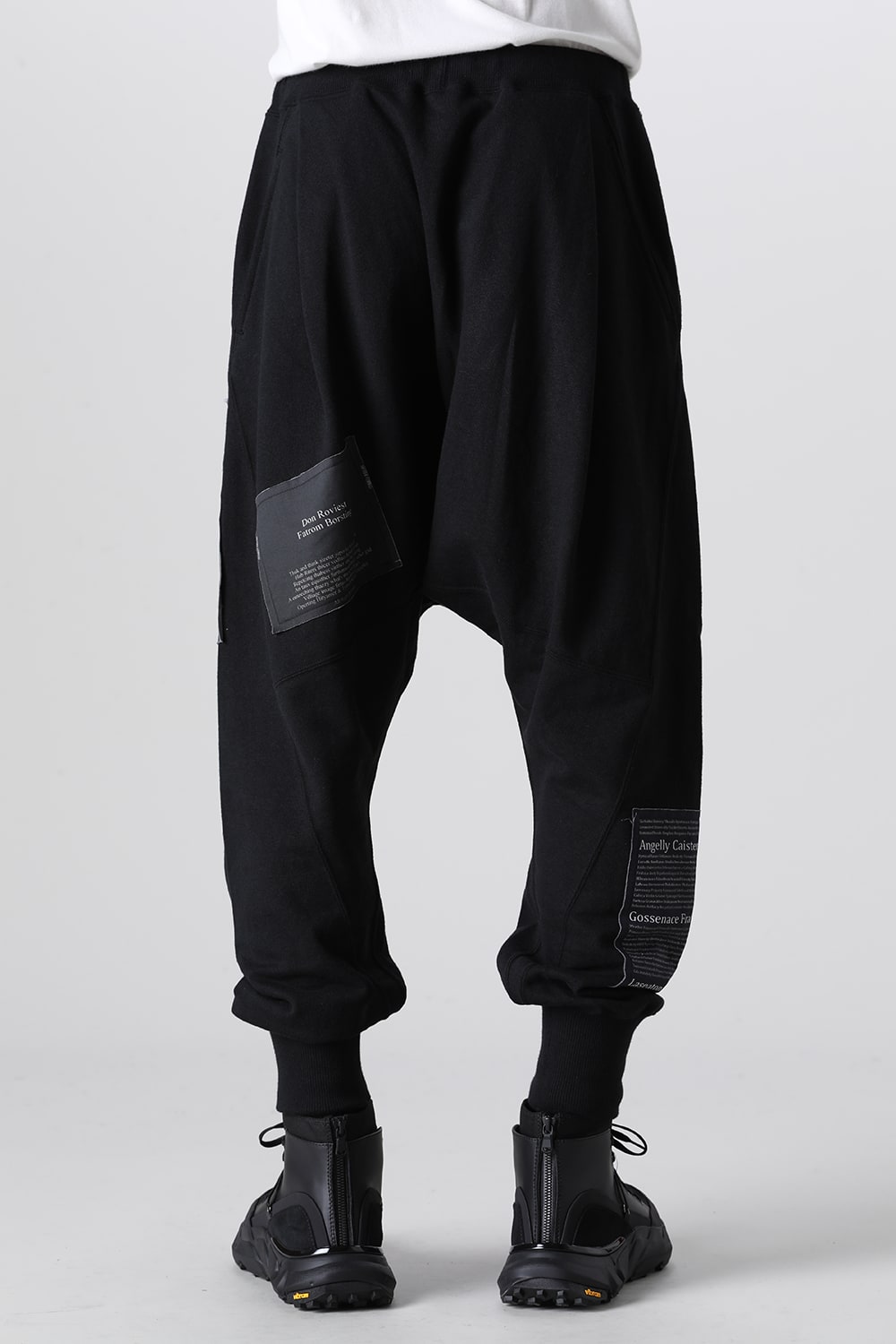 Drop Crotch Sweat Pants w/Printed Patches