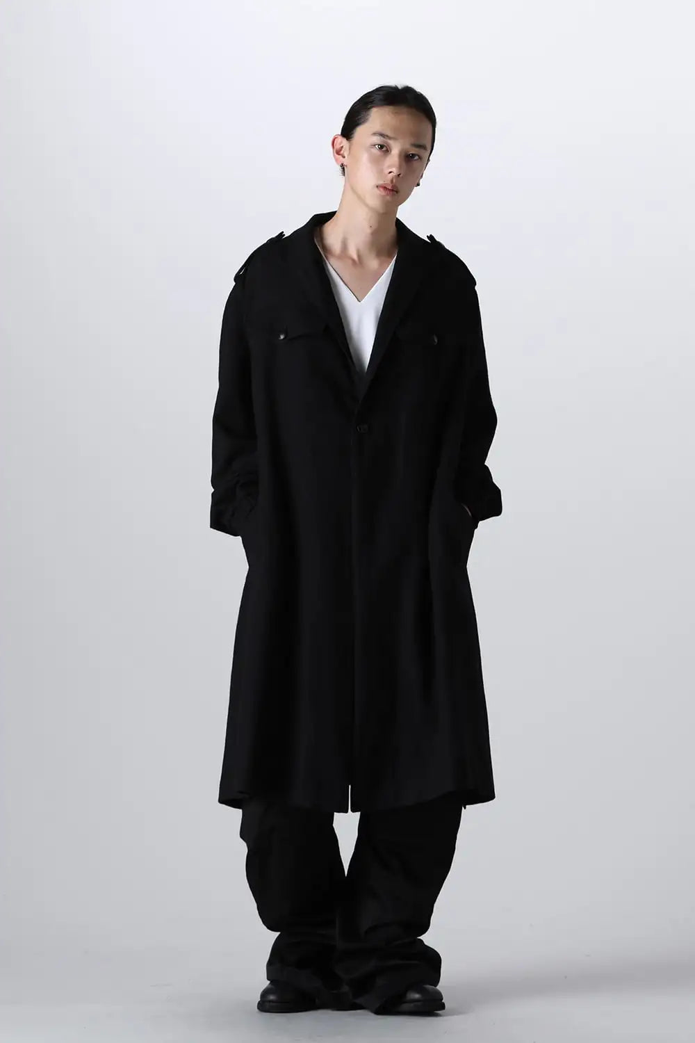 Stand Collar Drape Coat