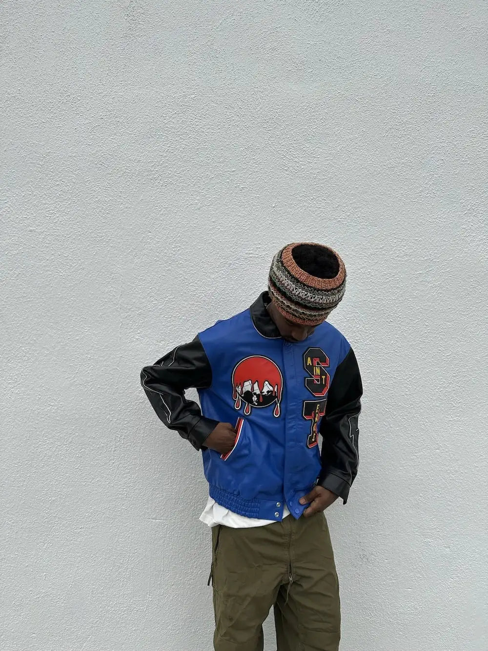 DENIM TEARS × SAINT Mxxxxxx HOLY GRAIL Varsity Jacket