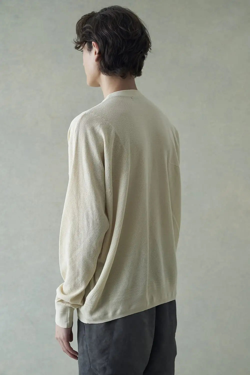 プルオーバーニット コットンリネンシルク Ecru