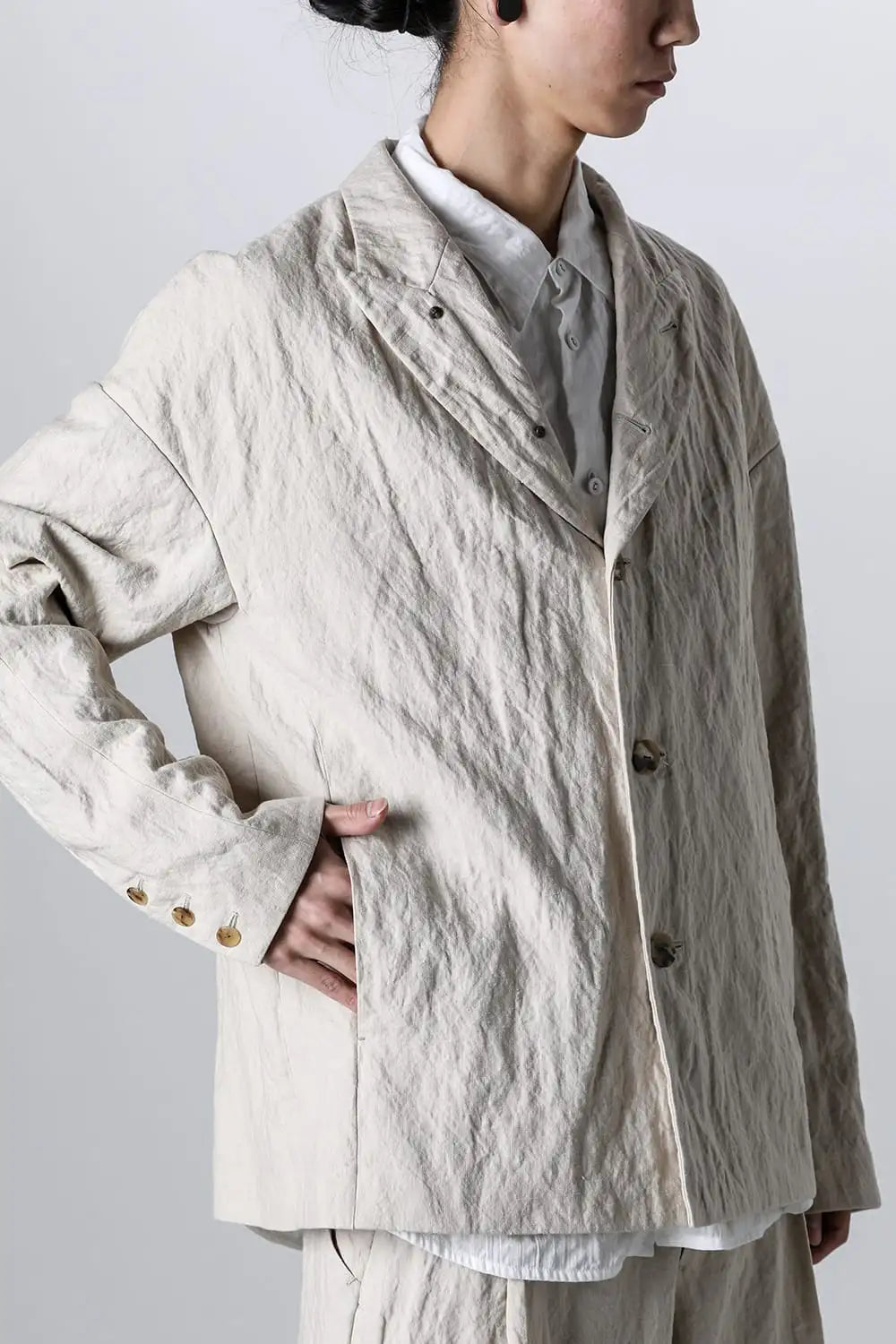 Jacket canapa / cotton metal shrink