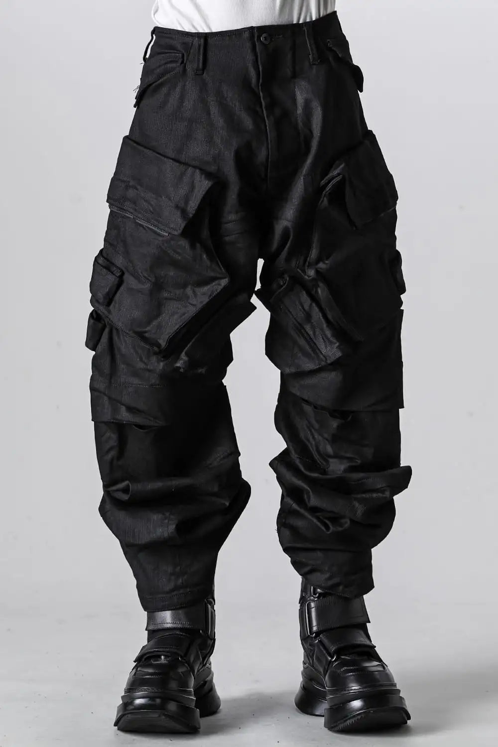 10.5oz Stretch Denim Wide Cargo Pants