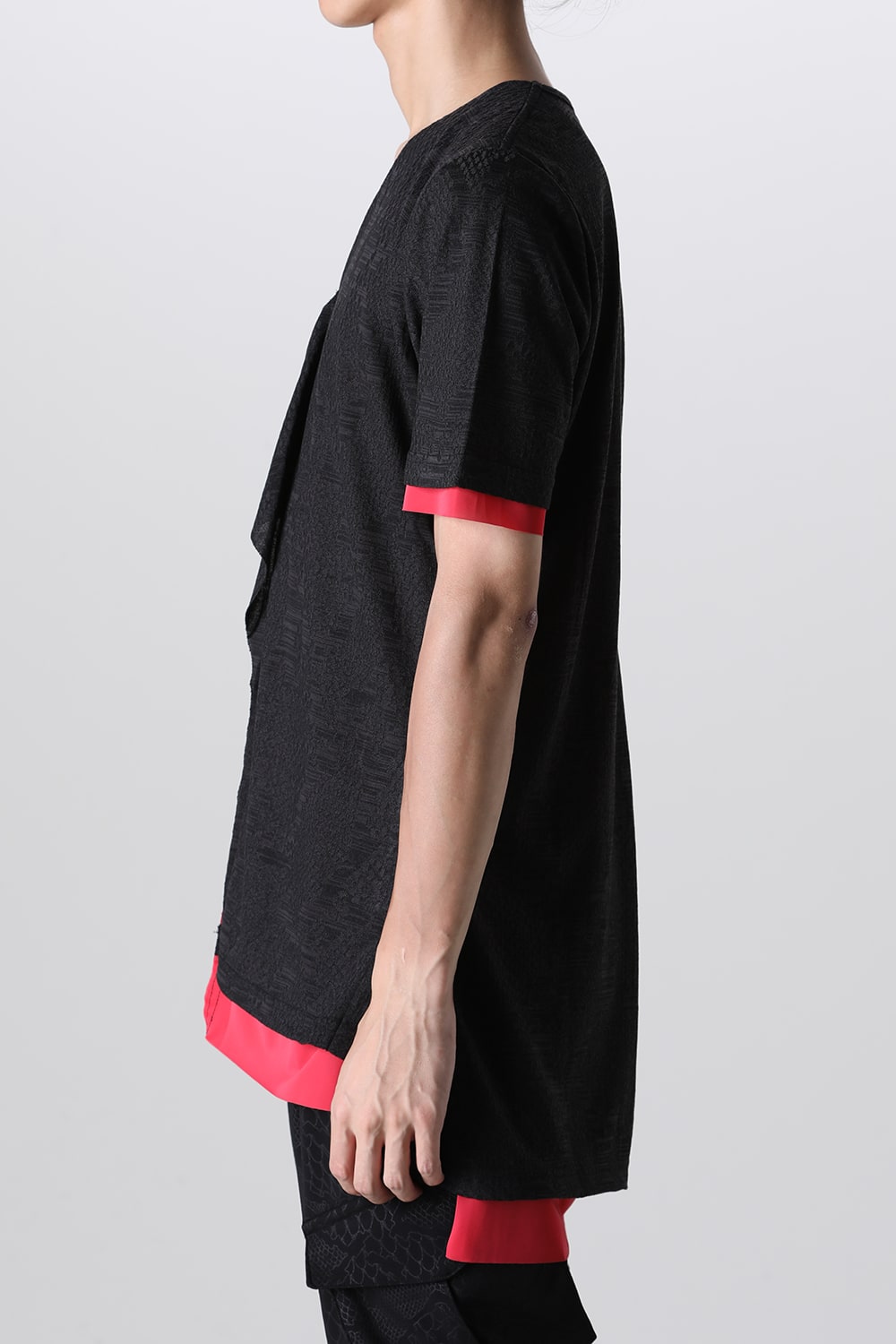 Layered Petit Frill T-Shirt Black&Red