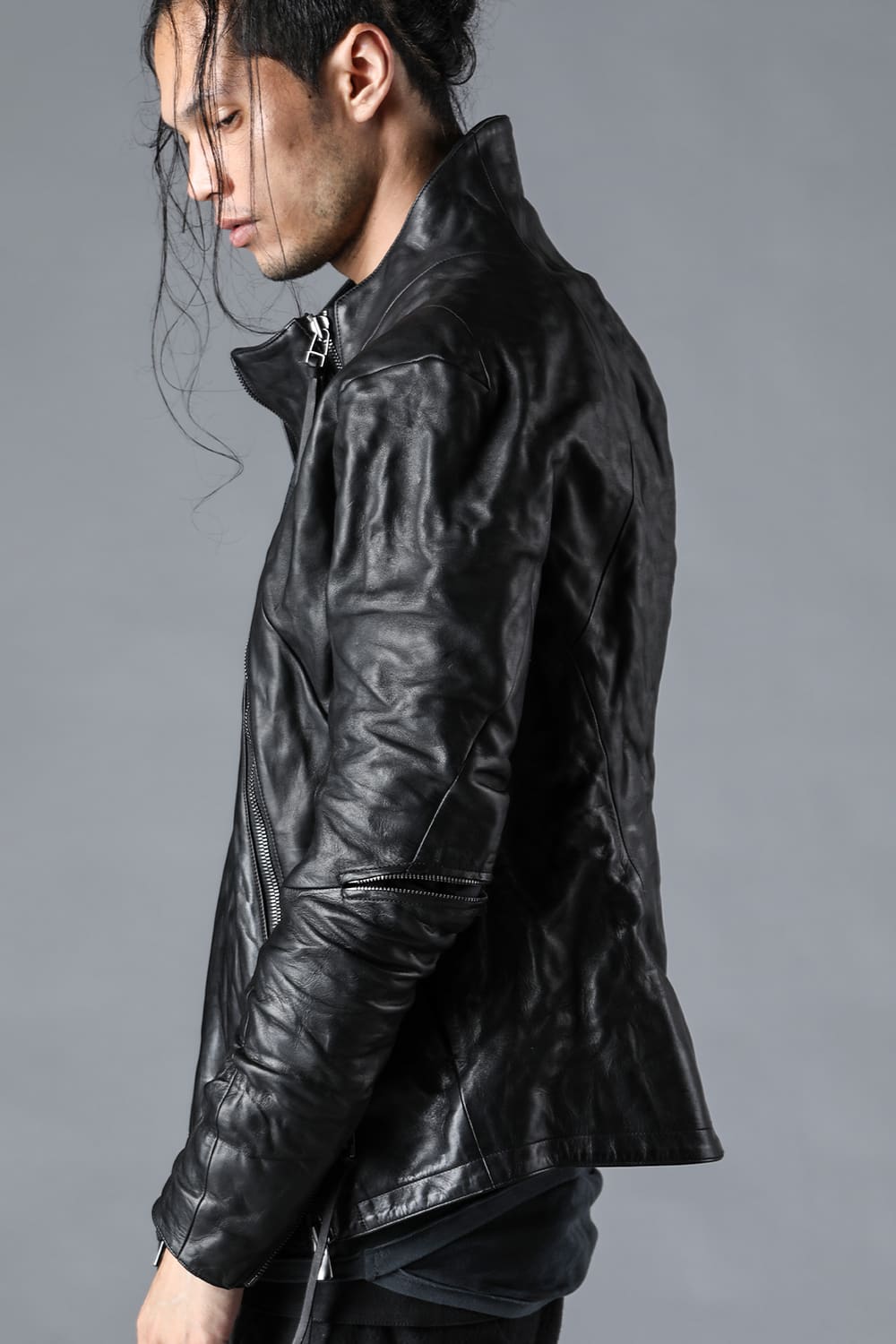 Wジッパーホースレザージャケット