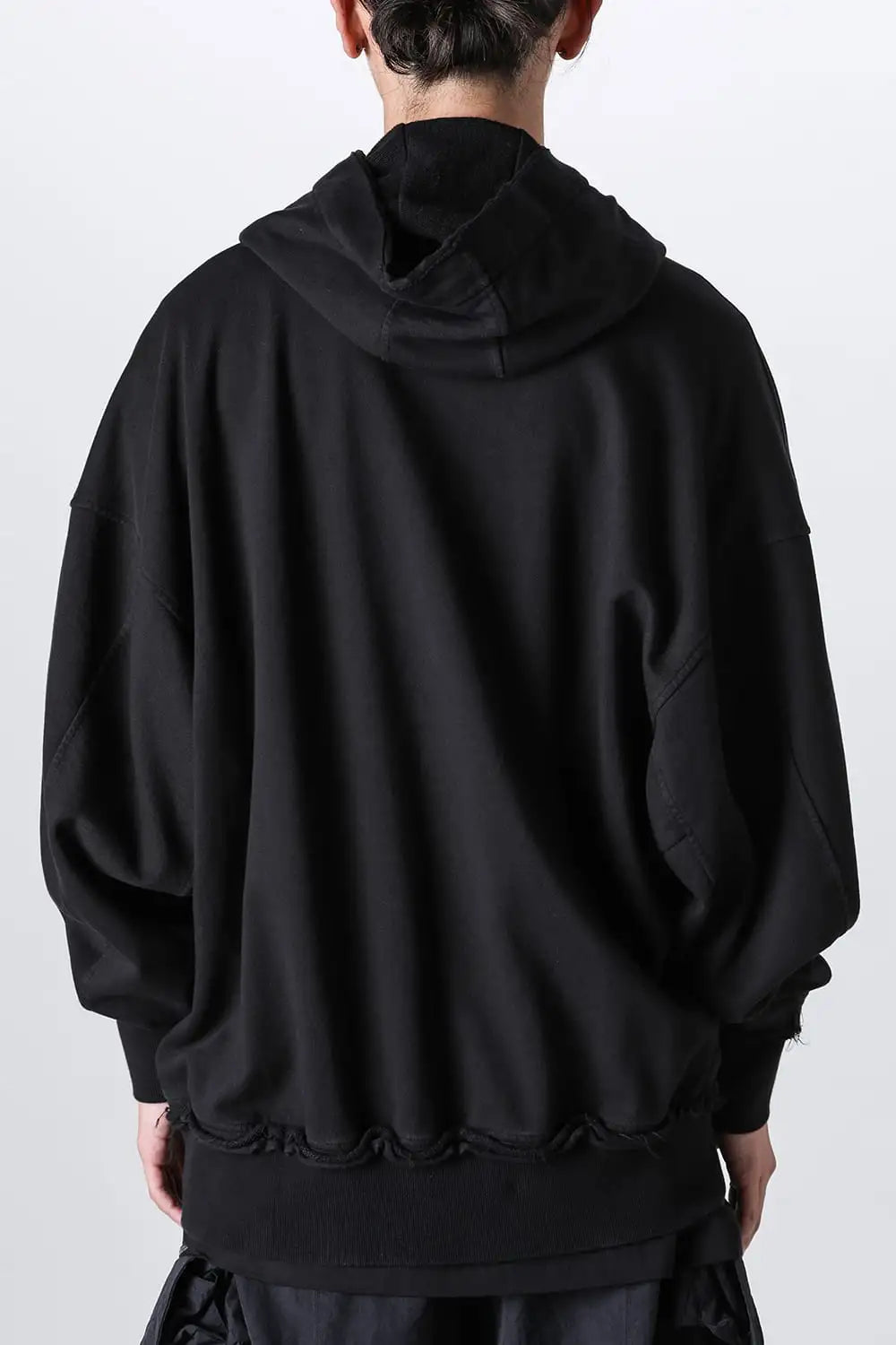 Cotton Sweat Zip Up Hoodie Black