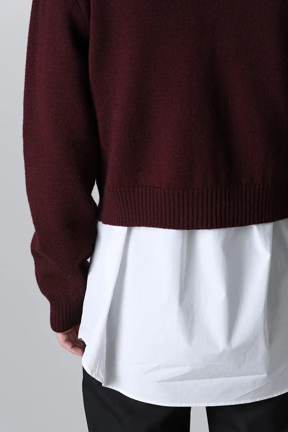 shetland wool cropped cardigan Bordeaux