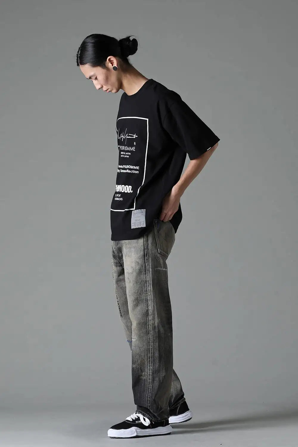 NEIGHBORHOOD x Yohji Yamamoto Print Short Sleeve T-Shirt Black