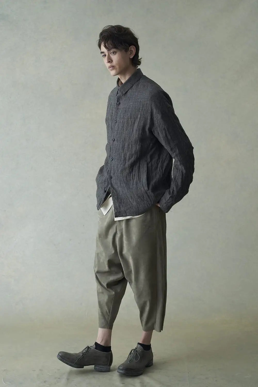 ジャケット リネン グレンチェック