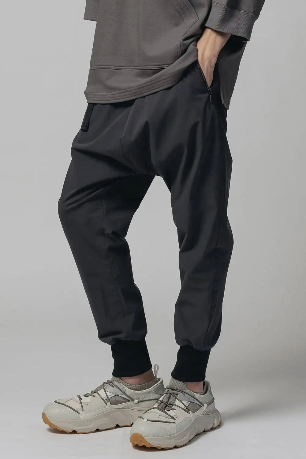 Water-Repellent Ribed Pants  Dark Gray