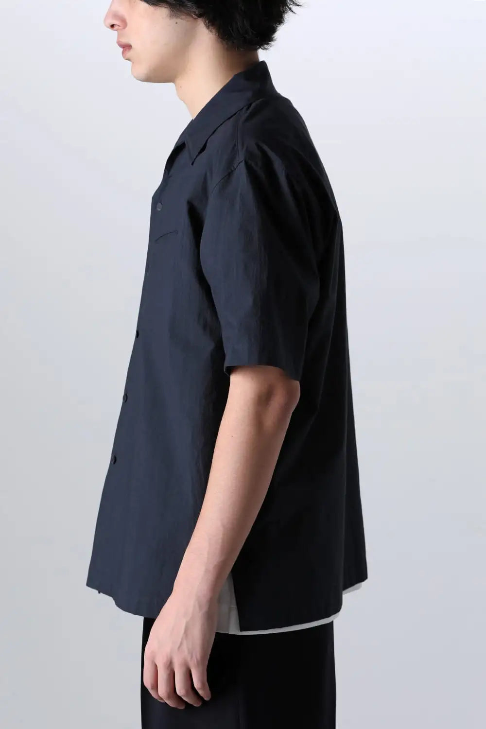 Slash Pocket Short Sleeved Shirt Navy