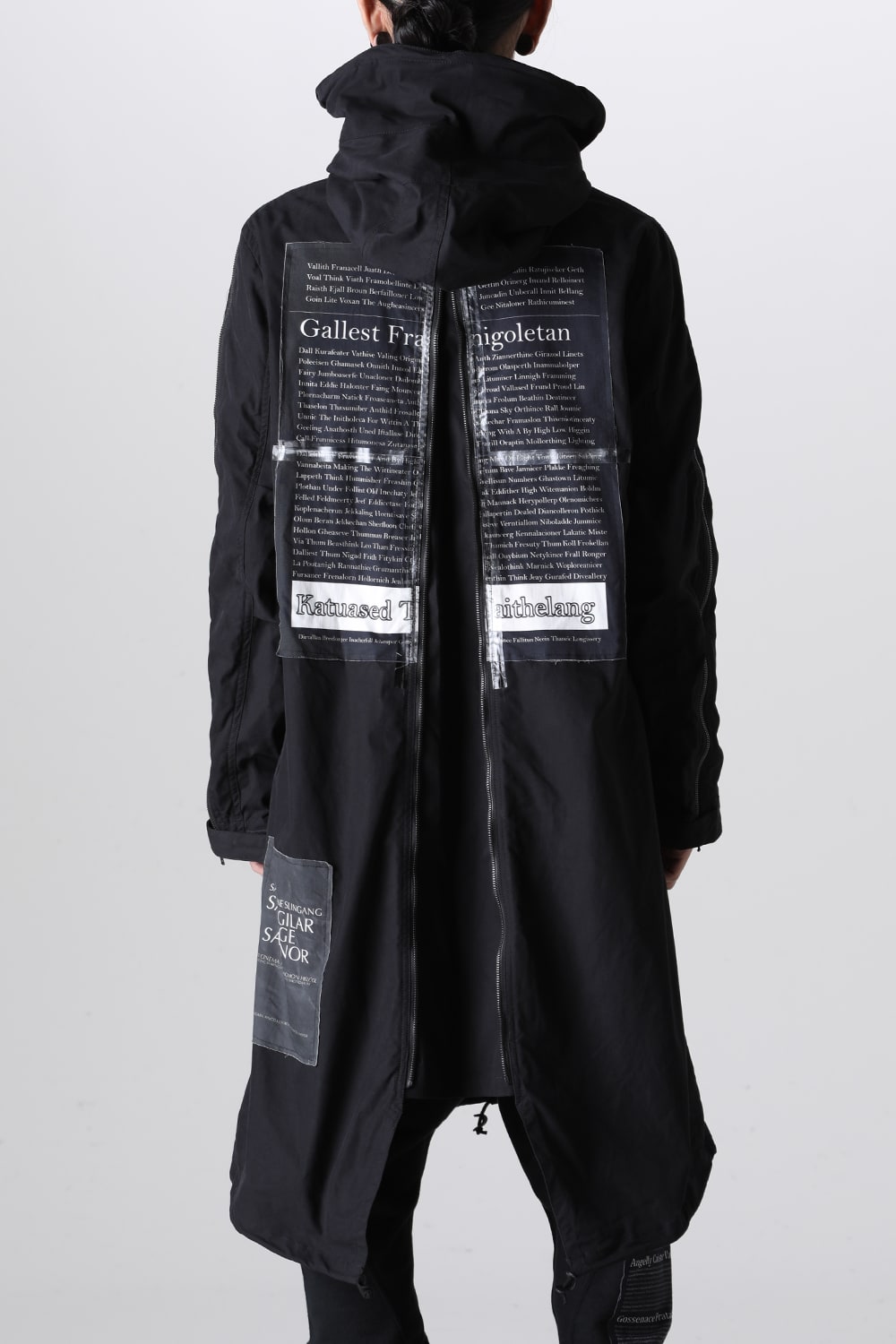 Multi Zip Military Hoodie Coat w/Printed Patches