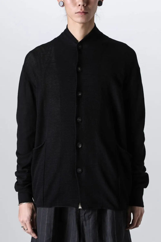 Knit cardigan cotton / linen / silk Black