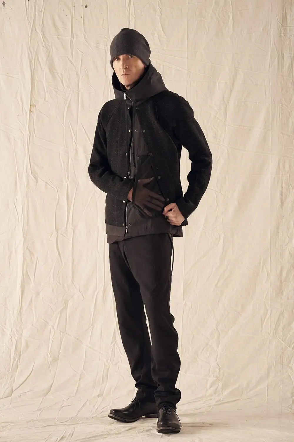 Hooded jacket Shetland wool