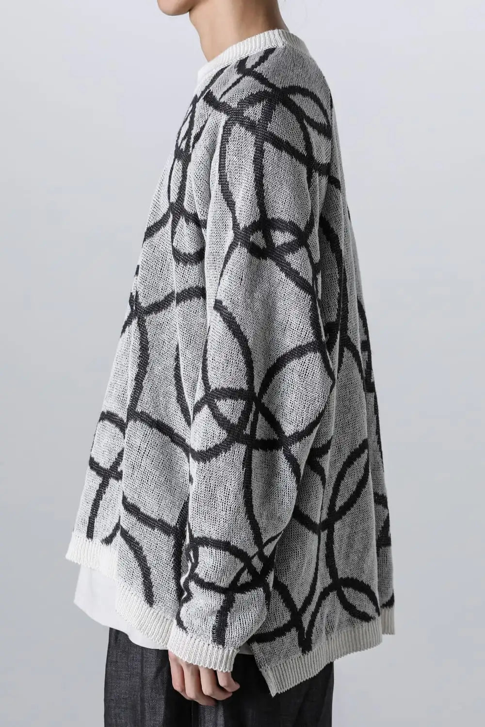 KNITTED CREW NECK Hemp yarn 7gg OFF WHITE