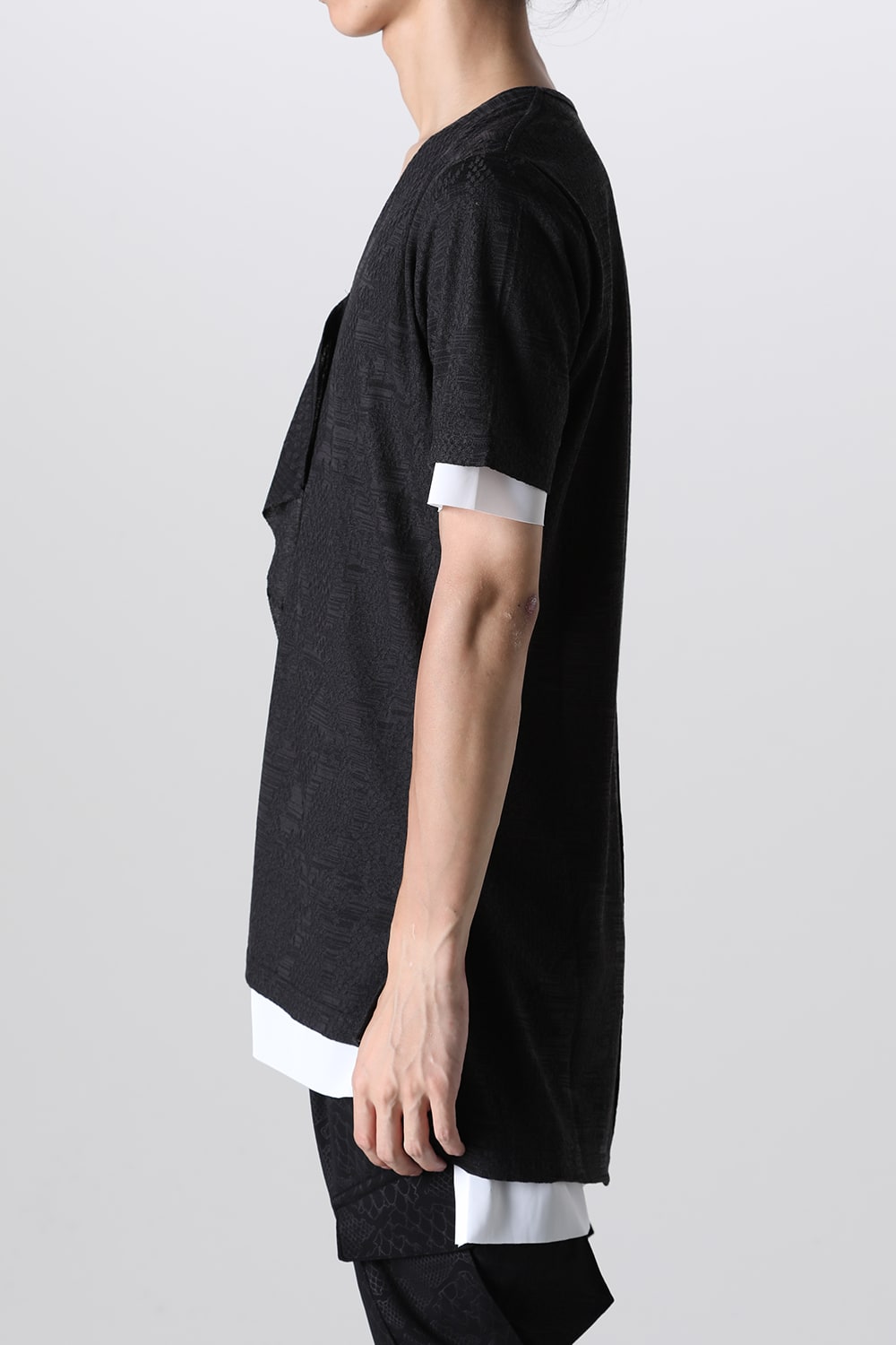 Layered Petit Frill T-Shirt Black&White