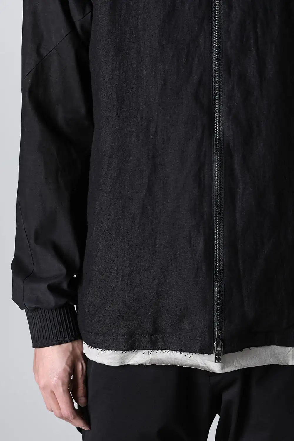 Hooded jacket soft nubuck cow leather