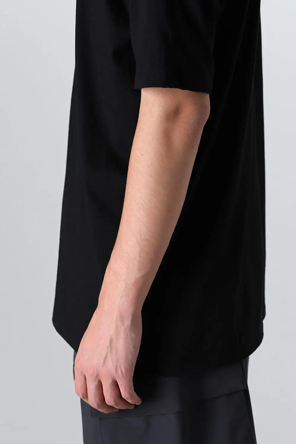 Cotton Jersey Embroidered S/S Tee Black