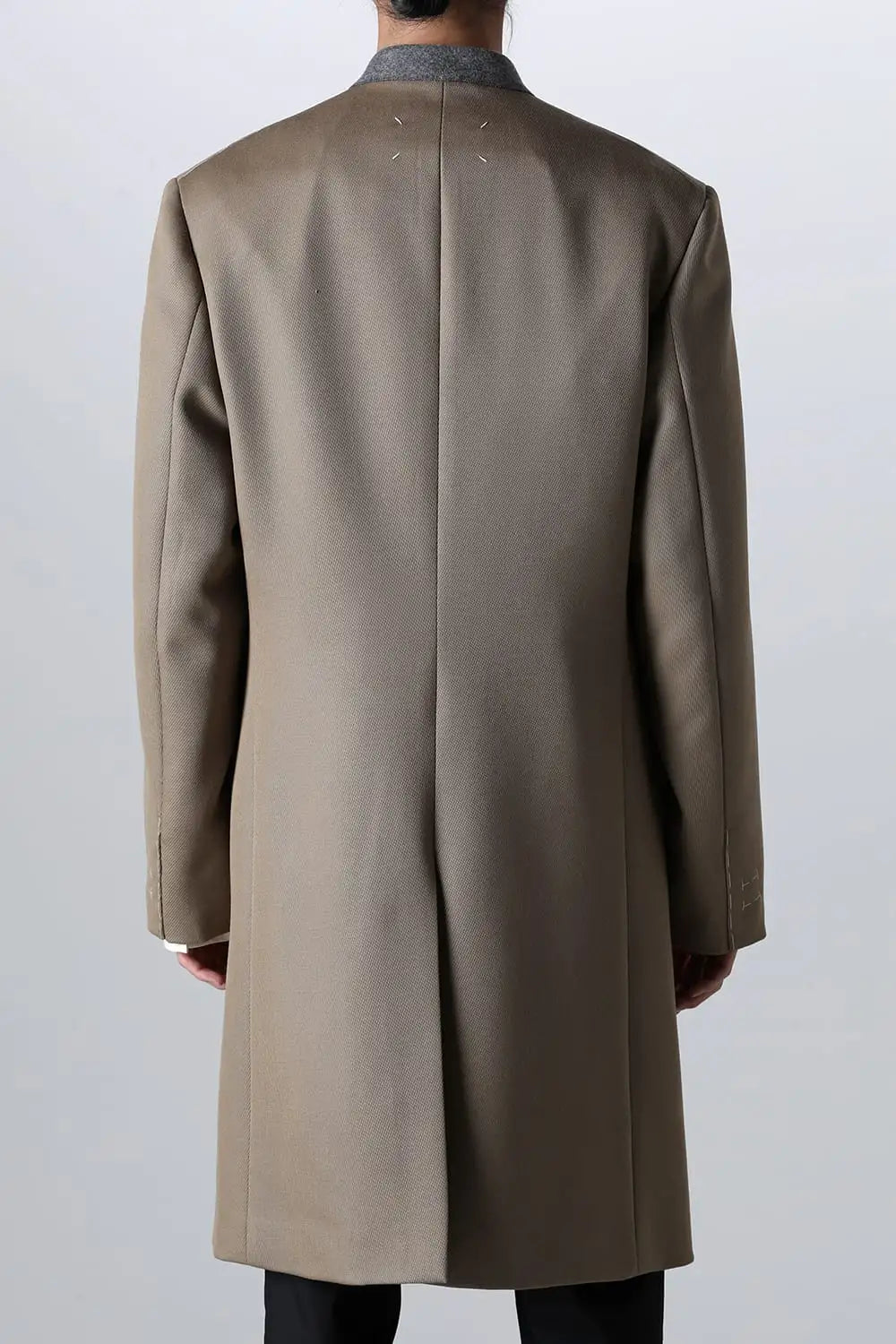 ノーカラーチェスターコートウールキャバリー