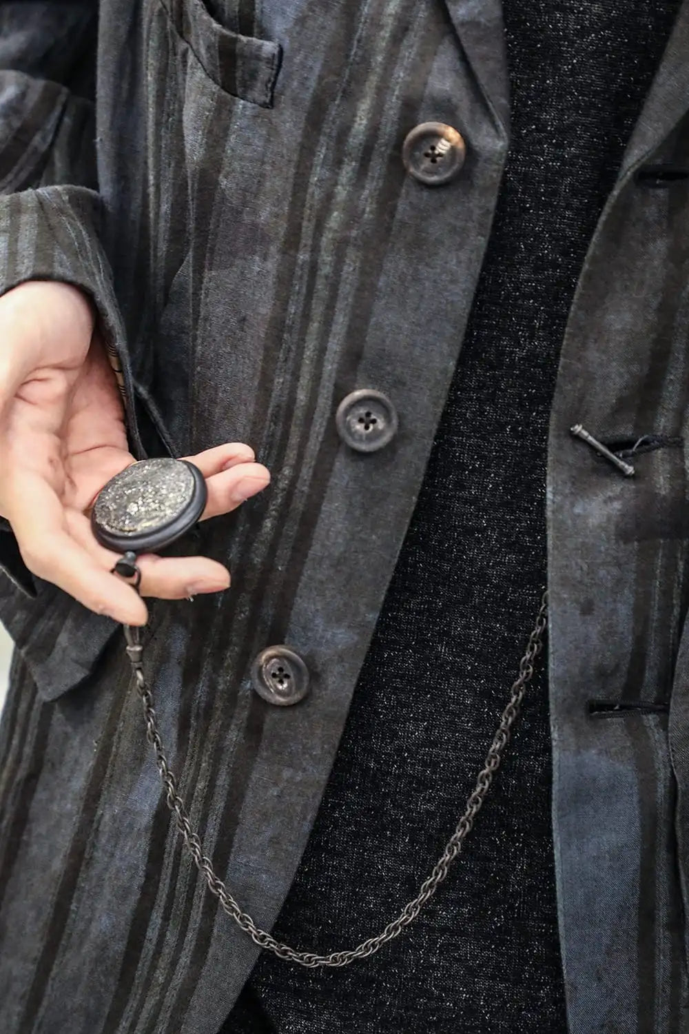 Meteoritic Texture Pocket Watch Style Pendent 04