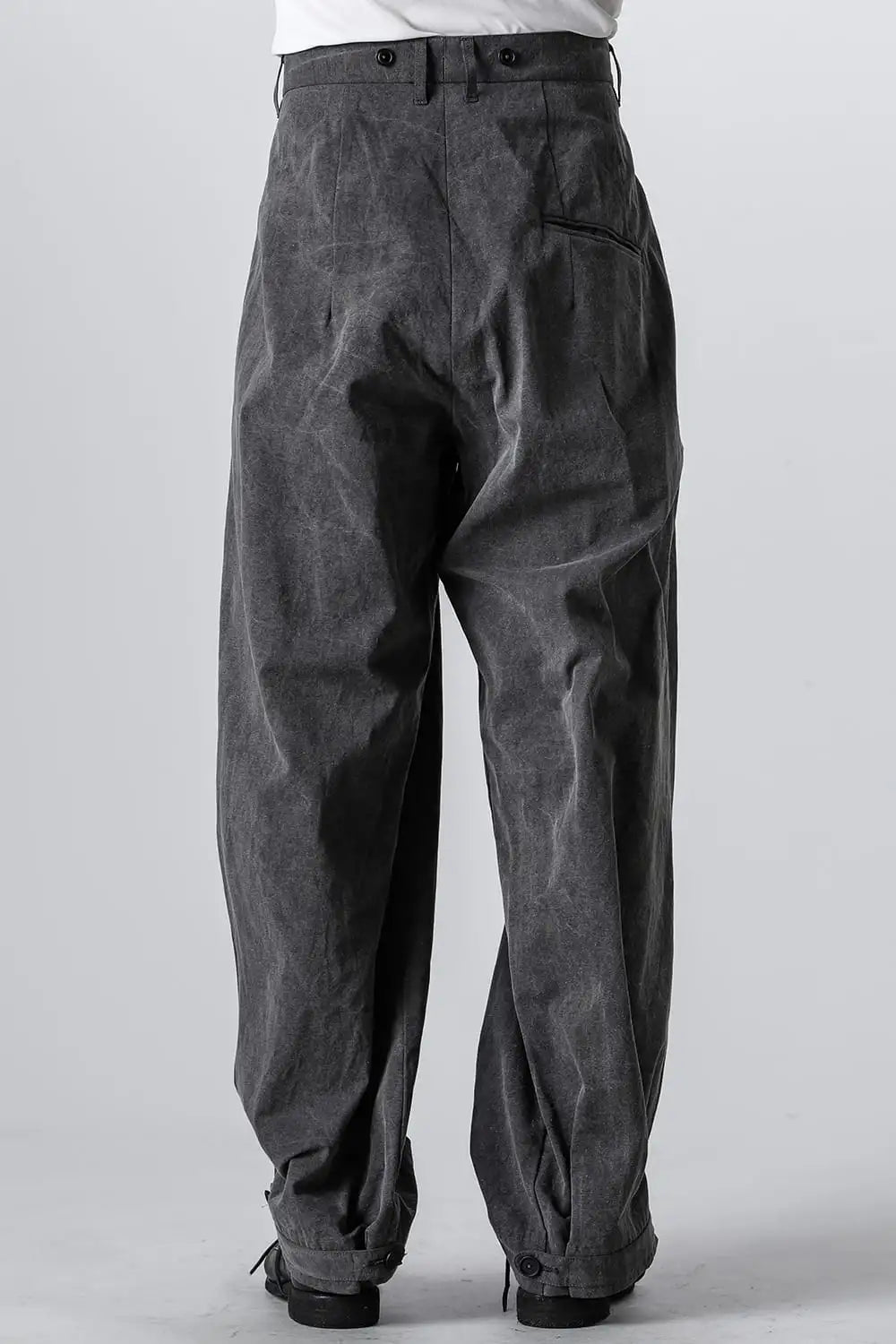 Side Tucked Wide Straight Trousers Sumi Black