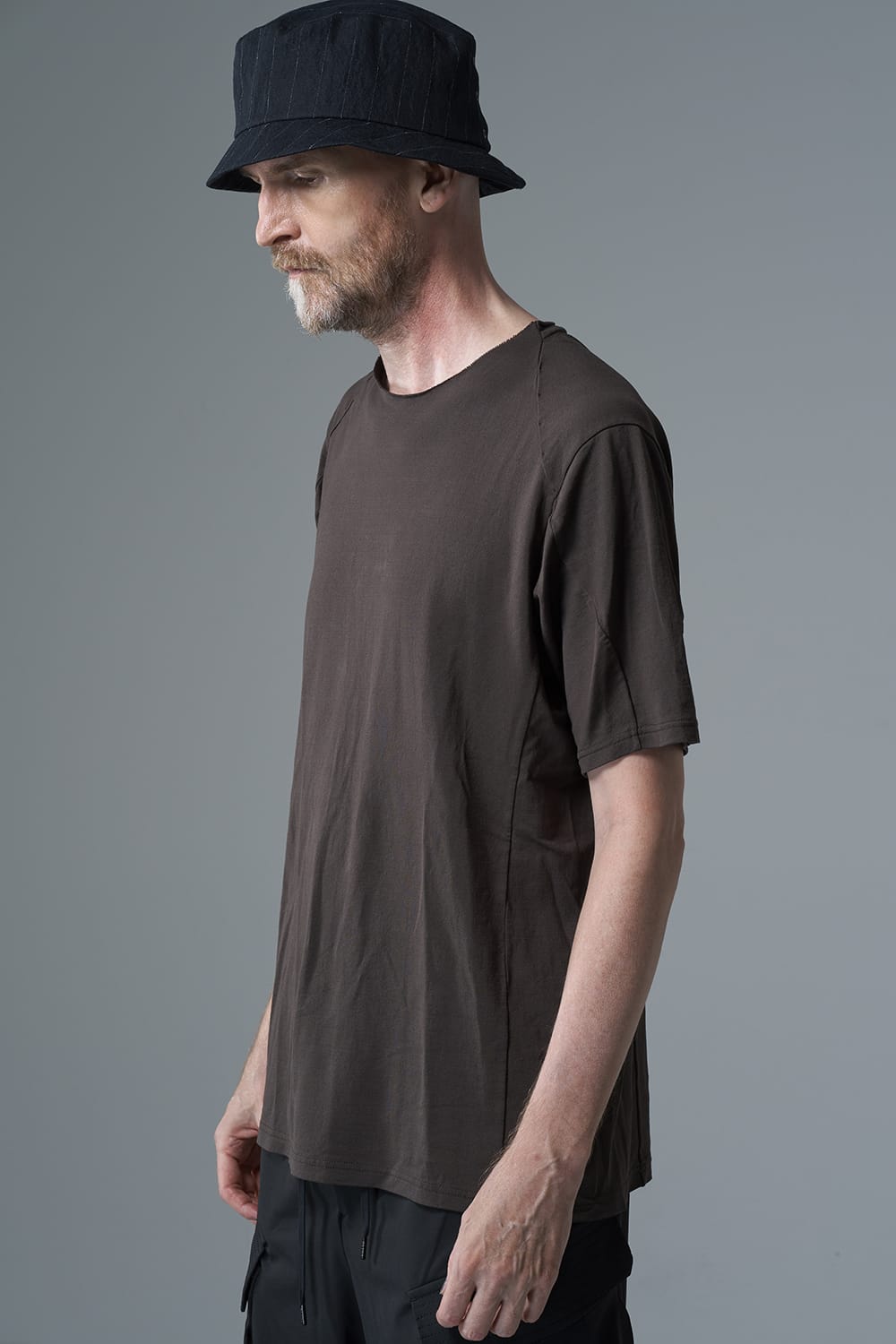 Short sleeve japanese paper jersey charcoal dyed  Charcoal