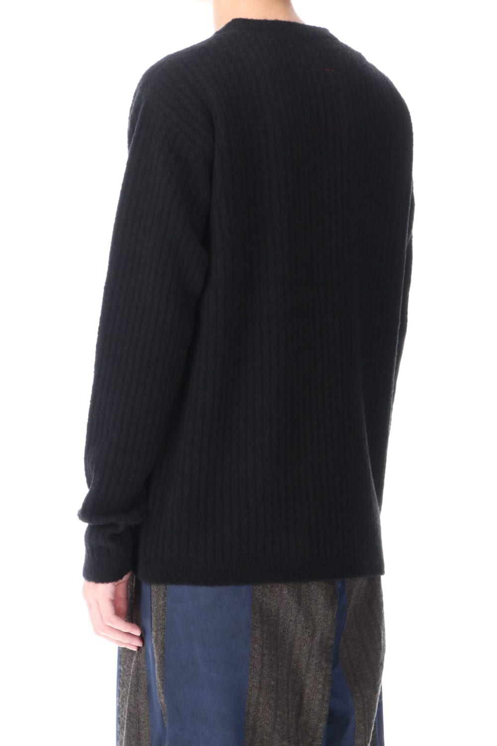 ロング スリーブ ニット トップ ブラック