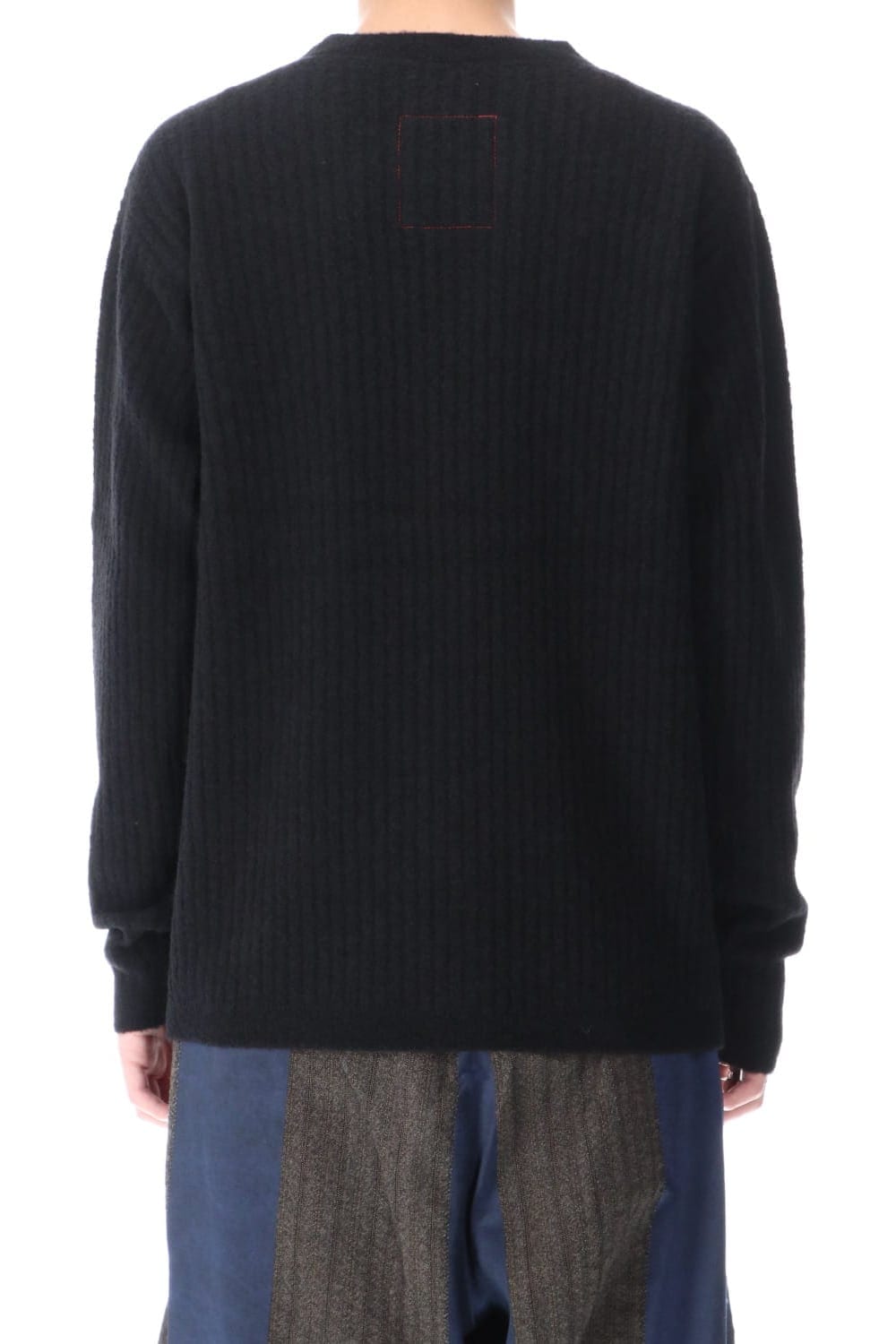 ロング スリーブ ニット トップ ブラック