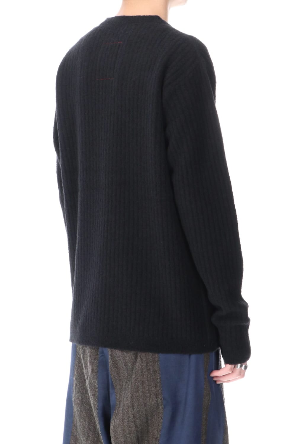 ロング スリーブ ニット トップ ブラック