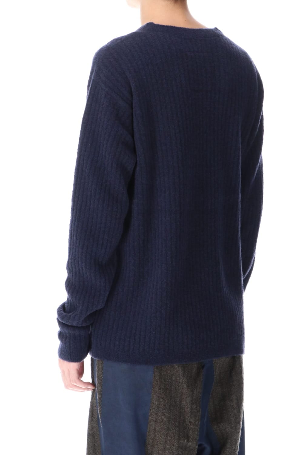 ロング スリーブ ニット トップ ブルー