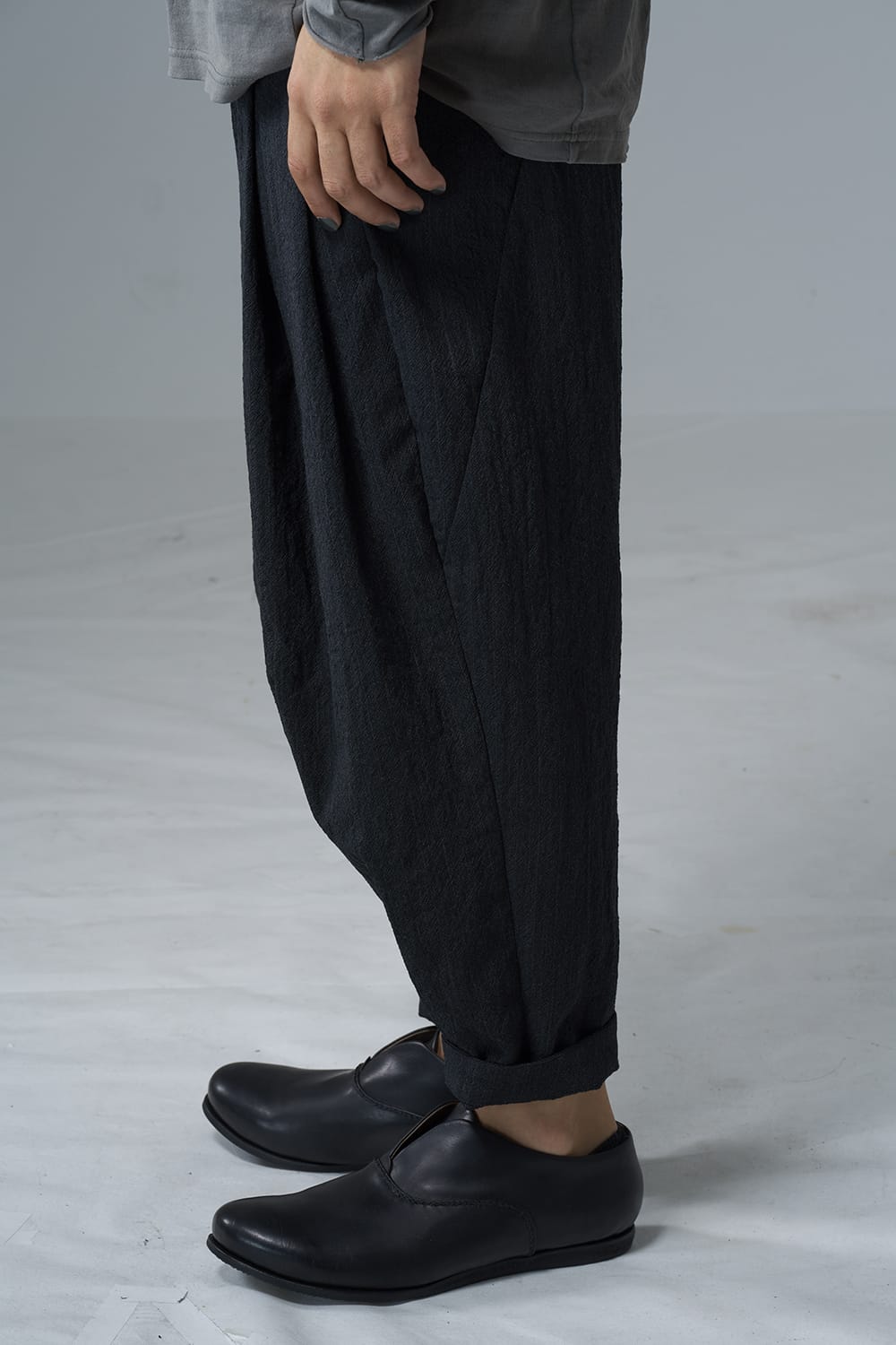 Cropped pants shrink wool stripe