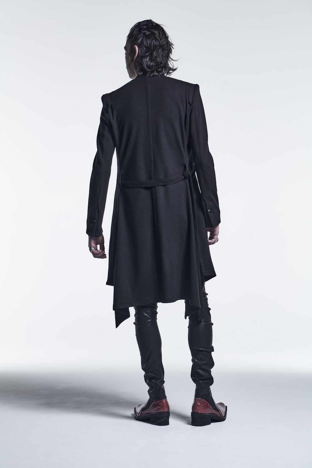 No Collar Flare Jacket Black