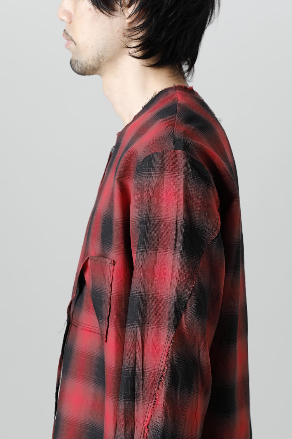 フロントジッパー チュニック レッド/ブラック