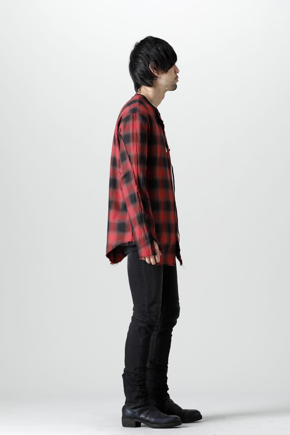 フロントジッパー チュニック レッド/ブラック