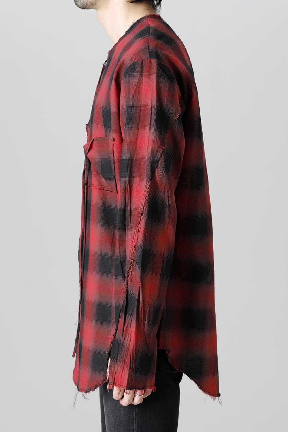 フロントジッパー チュニック レッド/ブラック