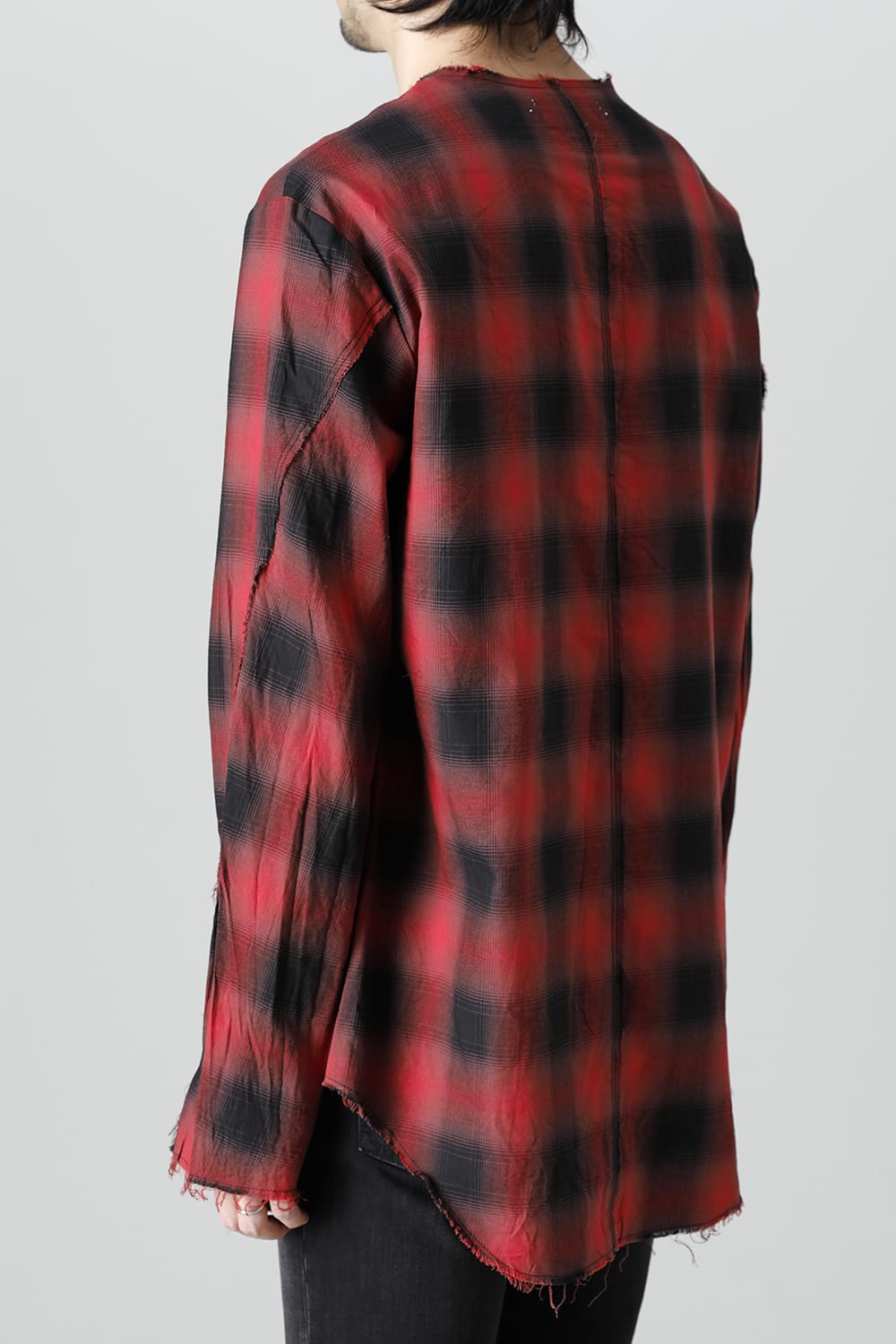 フロントジッパー チュニック レッド/ブラック