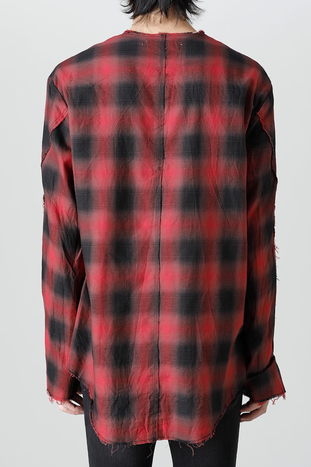 フロントジッパー チュニック レッド/ブラック